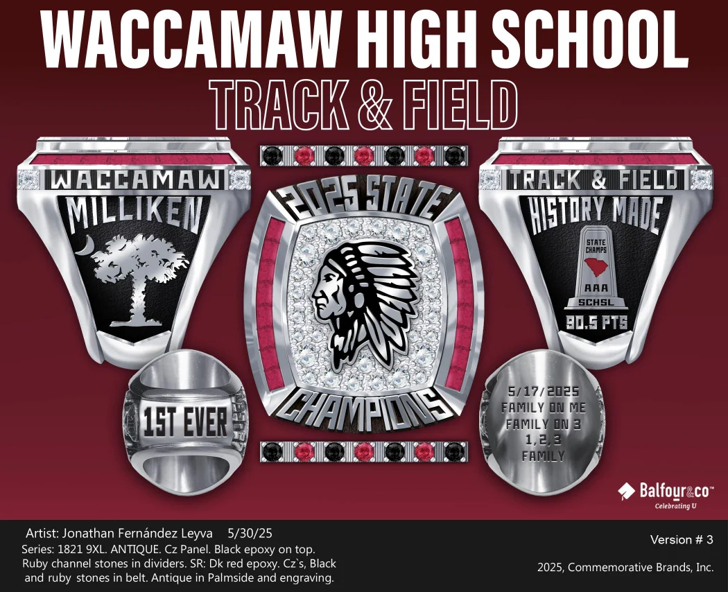 Waccamaw Boy's Track Silver Ring - Image 5